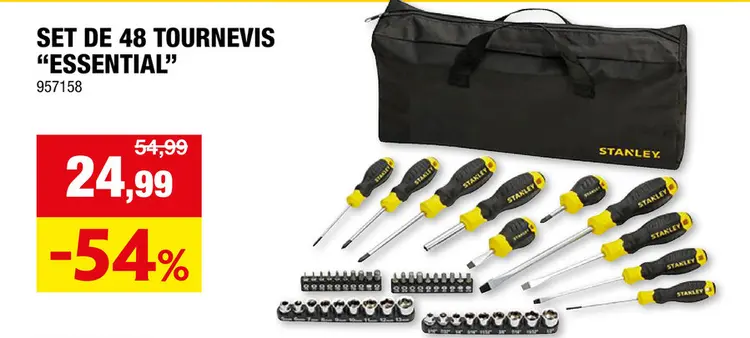 Offre: Stanley STHT0-70887 Essential tournevis set de 48