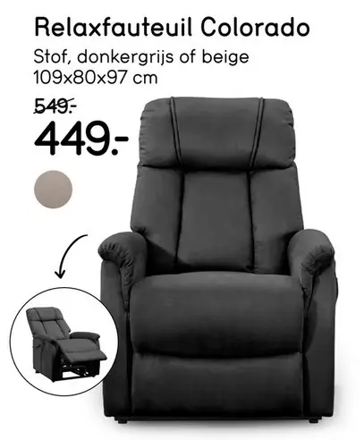 Aanbieding: Relaxfauteuil Colorado