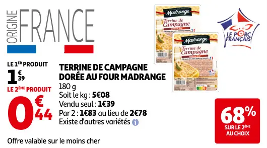 Promotie: Terrine de campagne dorée au four