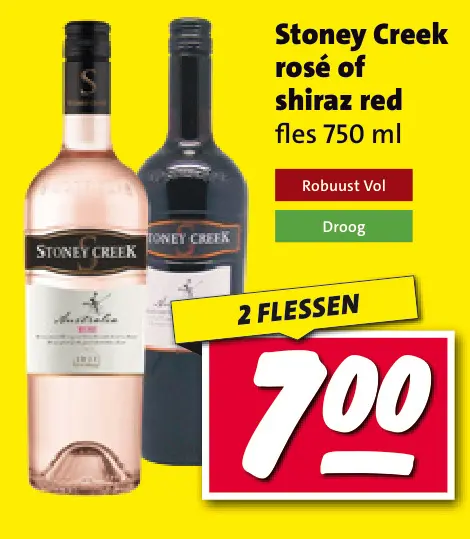 Aanbieding: Stoney Creek rosé of shiraz red