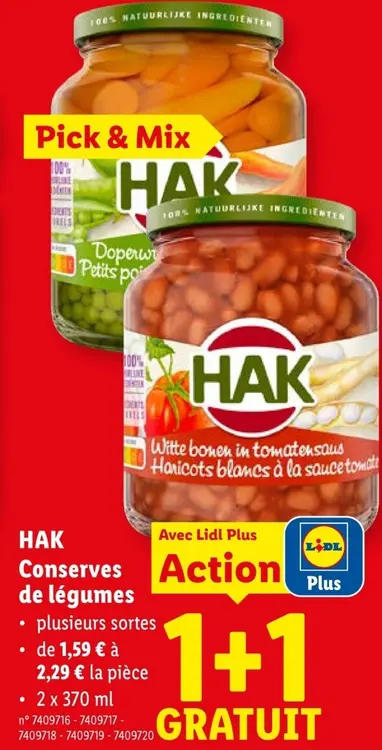 Offre: Conserves de légumes
