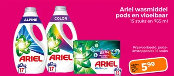 Aanbieding: Ariel wasmiddel pods en vloeibaar