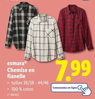 Offre: Chemise en flanelle