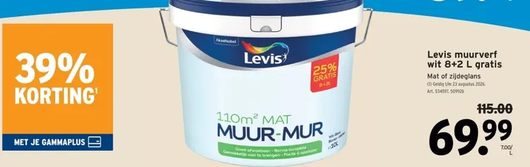 Promotie: Levis muurverf wit