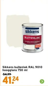 Aanbieding: Sikkens buitenlak RAL 9010 hoogglans 750 ml