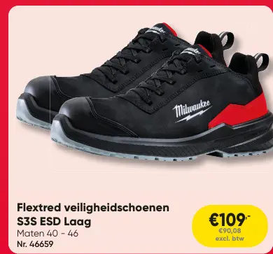 Promotie: Flextred veiligheidschoenen S3S ESD Laag