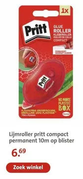 Aanbieding: Lijmroller pritt compact permanent op blister