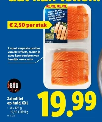 Promotie: Zalmfilet op huid XXL