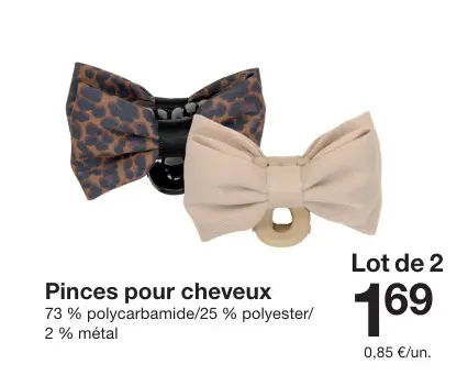 Offre: Pinces pour cheveux