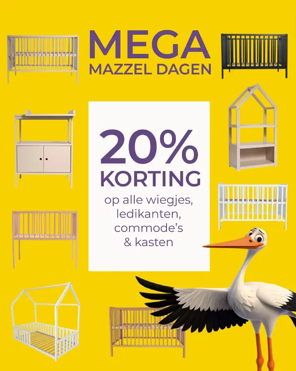 Aanbieding: Wiegjes, ledikanten, commode's & kasten