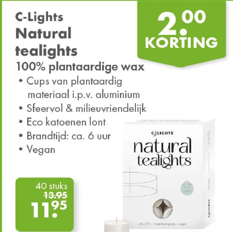 Aanbieding: C-Lights Natural tealights