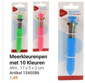 Aanbieding: Meerkleurenpen met 10 Kleuren