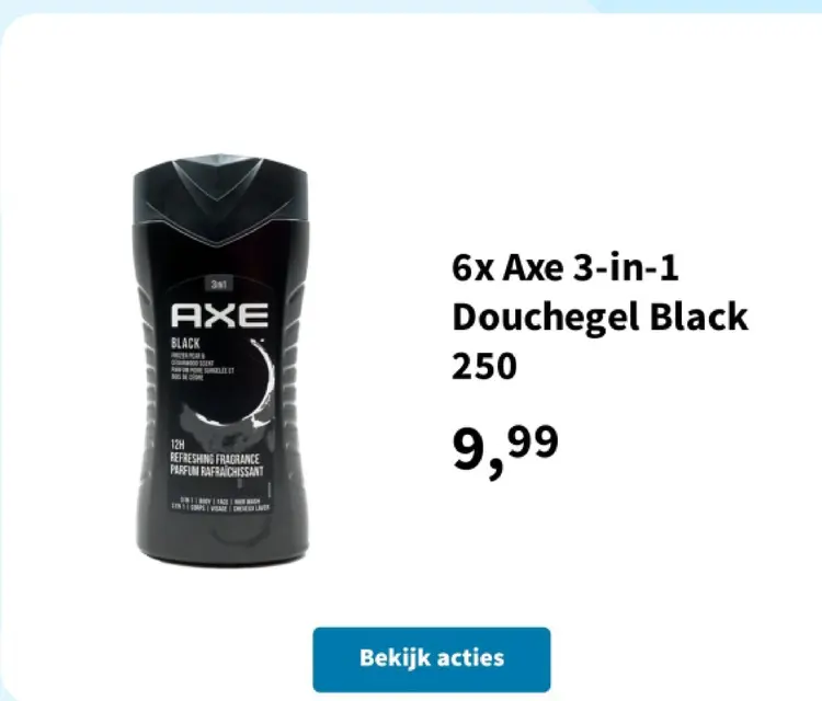 Promotie: Axe 3-in-1 Douchegel Black