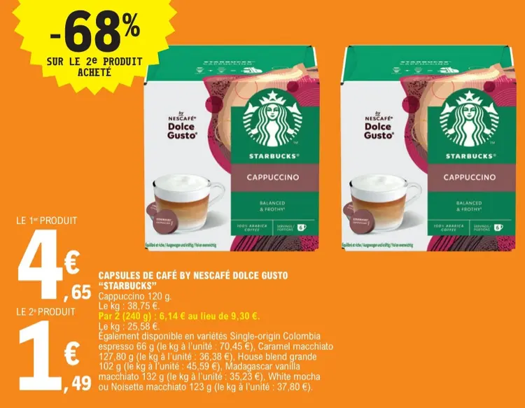 Offre: CAPSULES DE CAFÉ BY NESCAFÉ DOLCE GUSTO "STAR