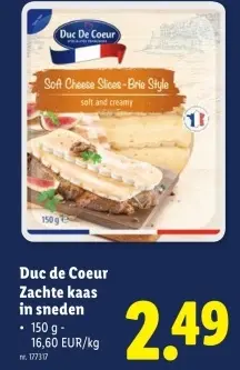 Promotie: Zachte kaas in sneden