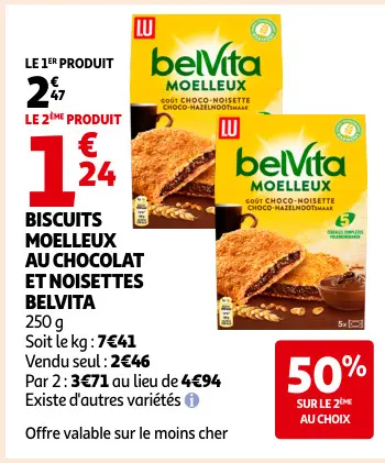 Offre: Biscuits moelleux au chocolat et noisettes