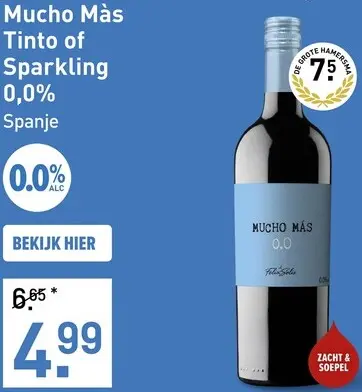 Aanbieding: Mucho Màs Tinto of Sparkling 0,0%