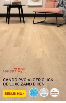 Aanbieding: CANDO PVC-VLOER CLICK DE LUXE ZAND EIKEN
