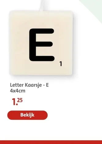 Aanbieding: Letter Kaarsje - E
