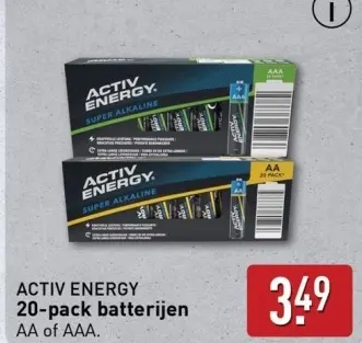 Aanbieding: ACTIV ENERGY 20-pack batterijen