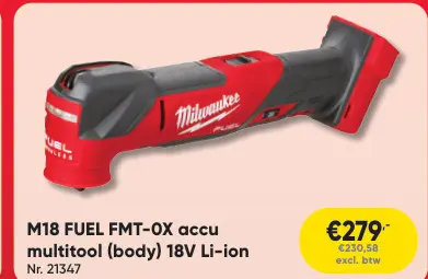 Promotie: M18 FUEL FMT-OX accu multitool (body) 18V Li-vion