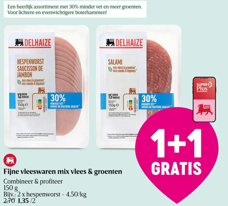 Aanbieding: Fijne vleeswaren mix vlees & groenten