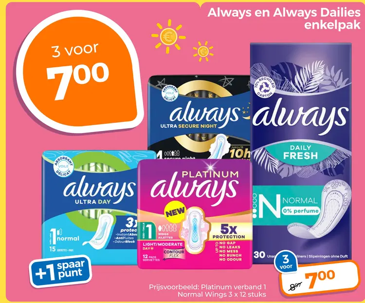 Aanbieding: Always en Always Dailies enkelpak