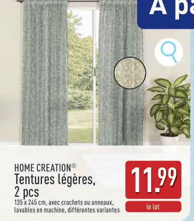 Offre: Tentures légères