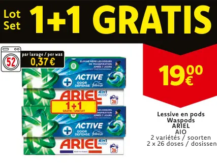 Offre: Lessive en pods / Waspods