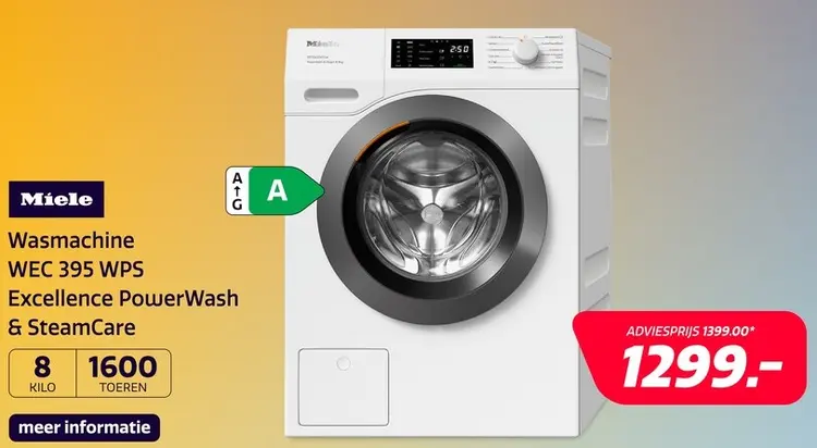 Aanbieding: Miele WEC 395 WPS Excellence PowerWash & SteamCare