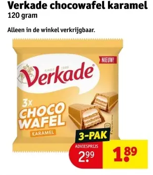 Aanbieding: Verkade chocowafel karamel
