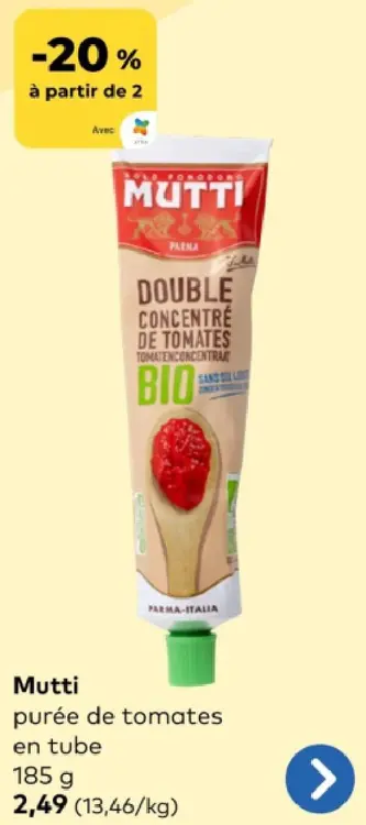 Offre: purée de tomates en tube