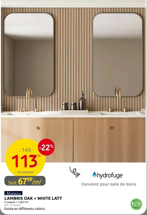 Offre: Lambris oak + white latt