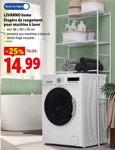 Offre: Étagère de rangement pour machine à laver