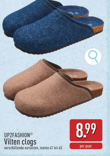 Promotie: Vilten clogs