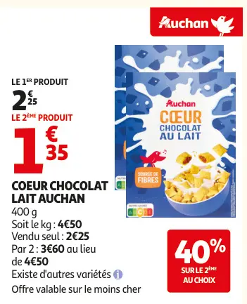 Offre: Coeur chocolat lait