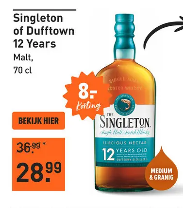 Aanbieding: Singleton of Dufftown 12 Years 70CL