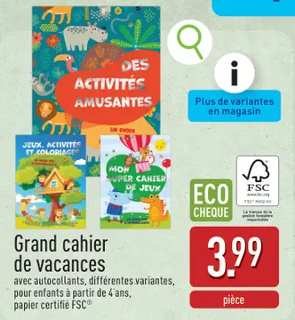 Offre: Grand cahier de vacances