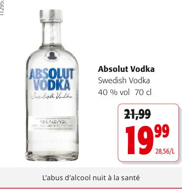 Offre: Absolut Vodka