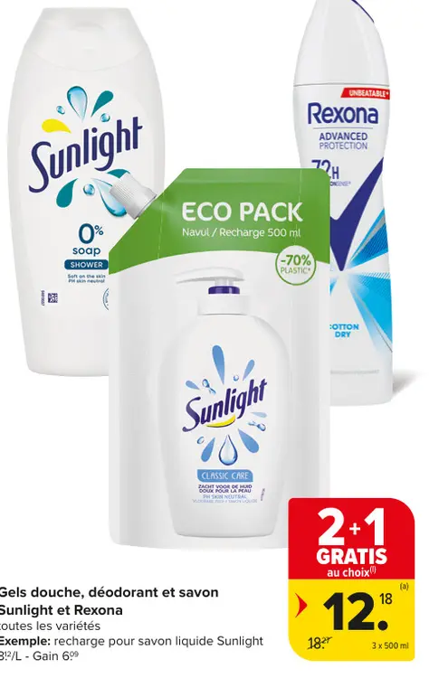 Offre: Gels douche, déodorant et savon