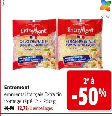 Offre: emmental français Extra fin fromage râpé