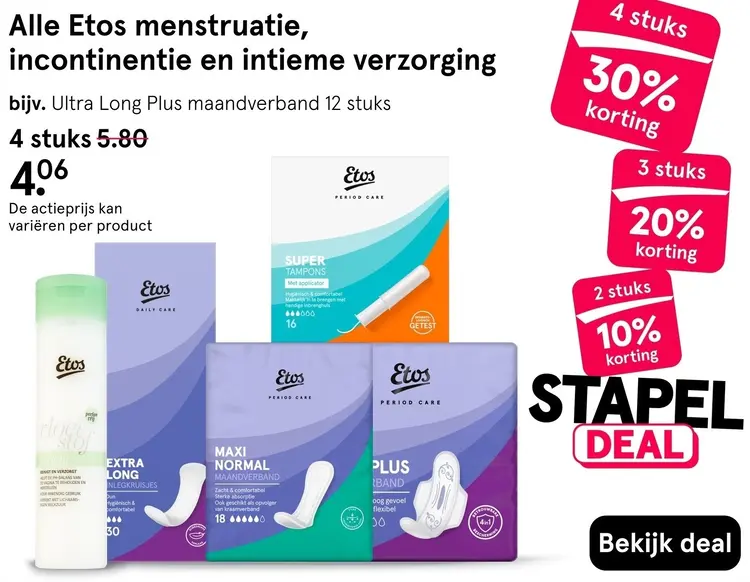 Aanbieding: Alle Etos menstruatie, incontinentie en intieme verzorging