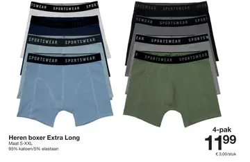 Aanbieding: Heren boxer Extra Long