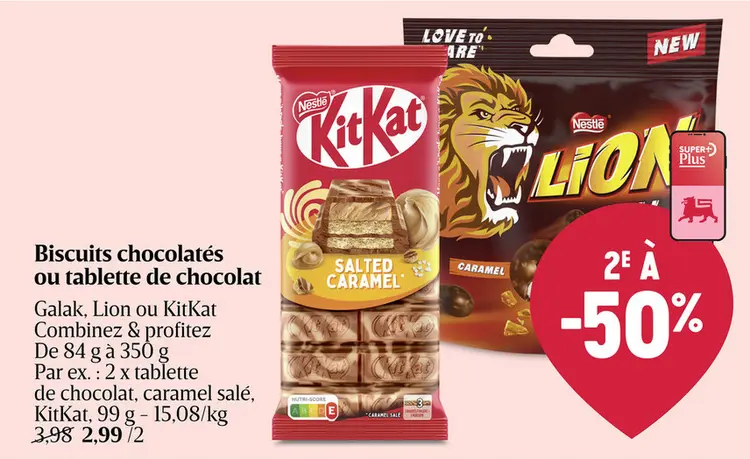 Offre: Biscuits chocolatés ou tablette de chocolat