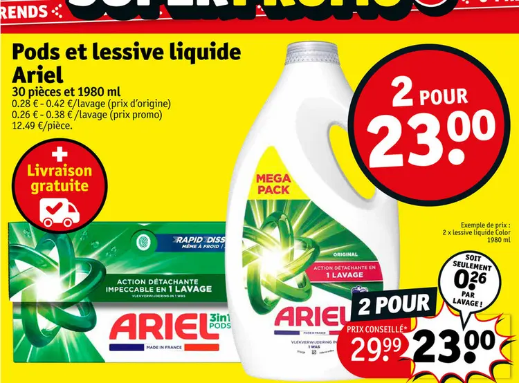 Offre: Pods et lessive liquide