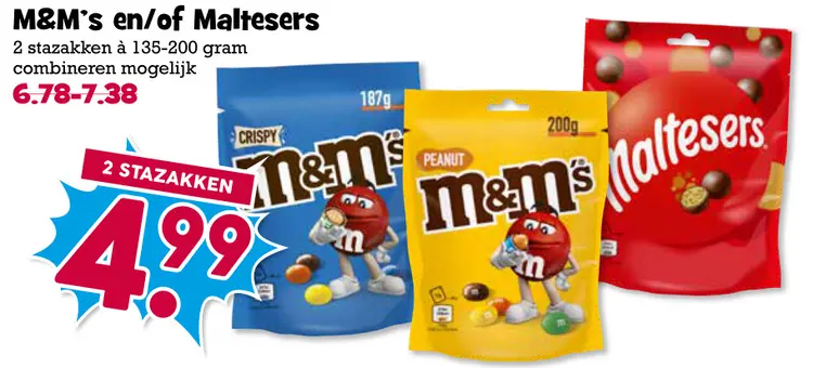 Aanbieding: M&M's en/of Maltesers