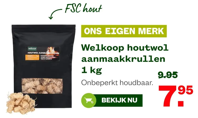 Aanbieding: Houtwol aanmaakkrullen 1 kg