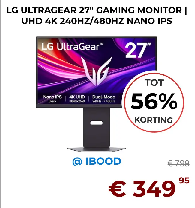 Aanbieding: 27" gaming monitor | uhd 4k 240hz/480hz nano 
