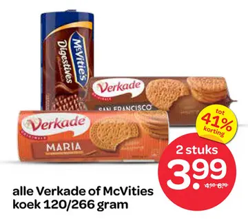 Aanbieding: alle Verkade of McVities koek