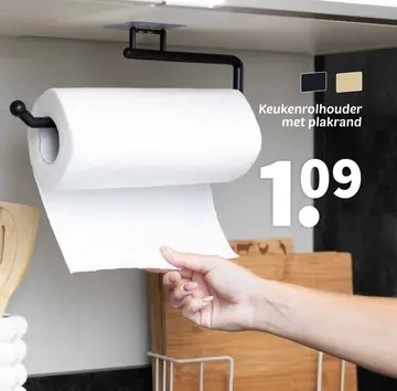 Aanbieding: Keukenrolhouder met plakrand